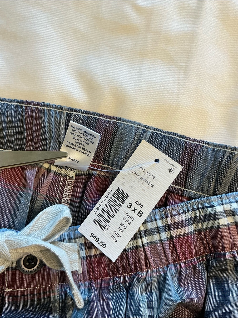 NEW! Cremieux Loungewear Blue & Maroon Plaid Pajama Pants Big Mens Size 3X NWT - Picture 6 of 7
